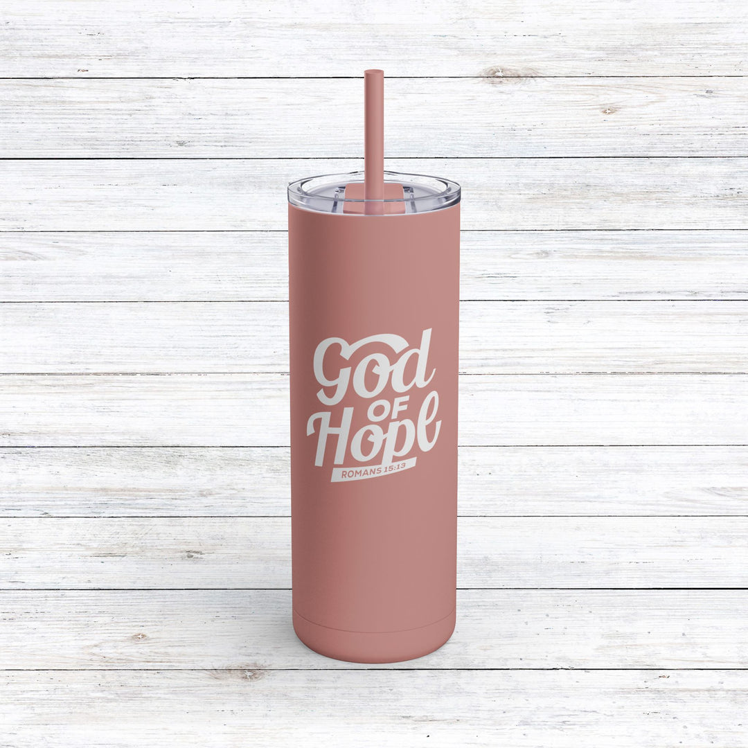 Christian Tumbler God of Hope Mug Dusty Rose 20oz Matte