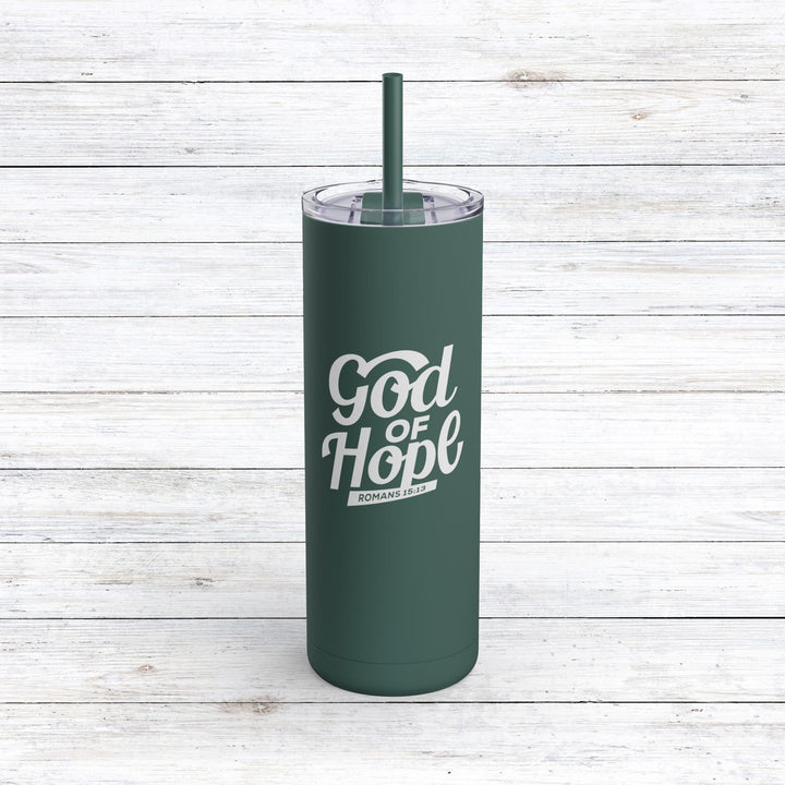 Christian Tumbler God of Hope Mug Deep Teal 20oz Matte