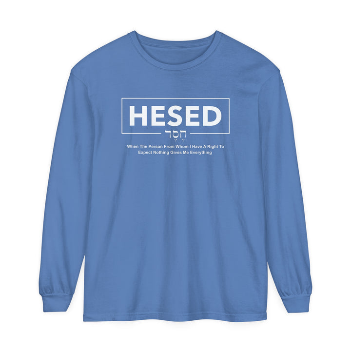 Hesed Everything Long Sleeve Shirt Long-sleeve Flo Blue S 