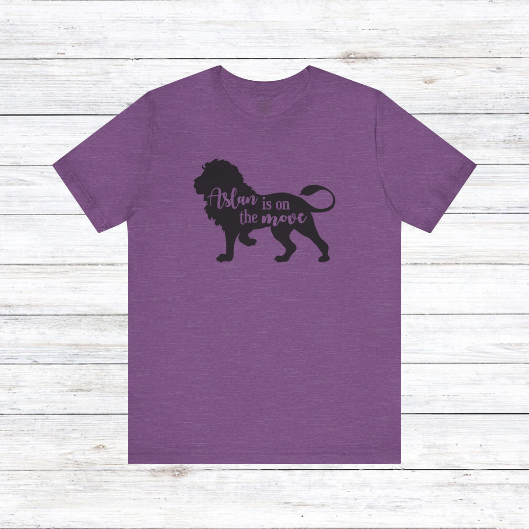 Aslan Is On The Move Unisex T-Shirt T-Shirt Heather Team Purple S 