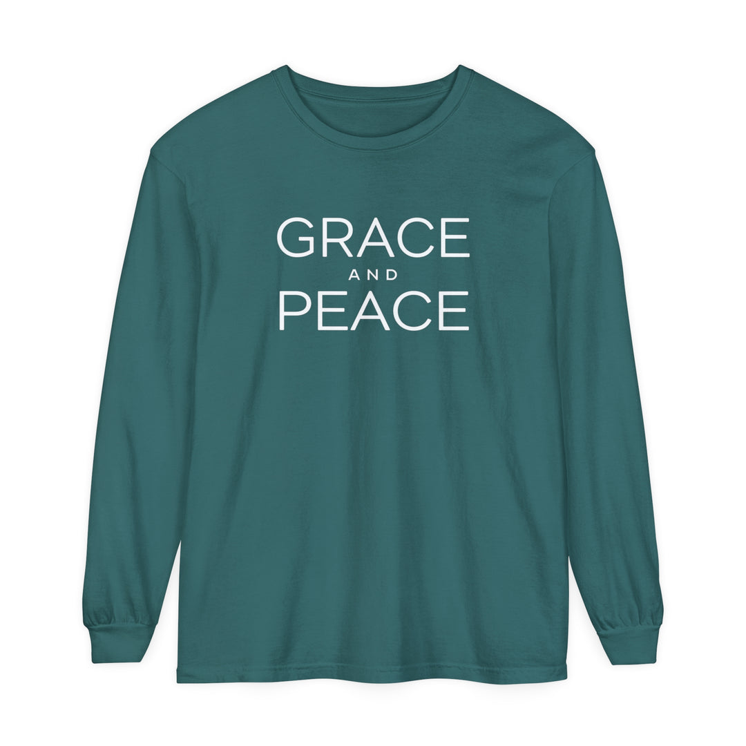 Grace and Peace Long Sleeve Shirt Long-sleeve Blue Spruce S 