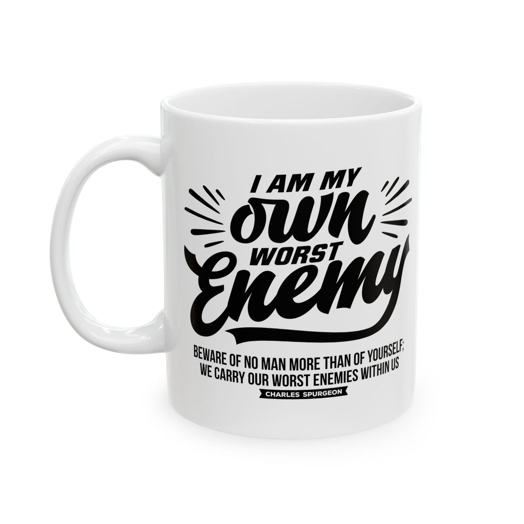 Christian Coffee Mug Worst Enemy Ceramic Mug   