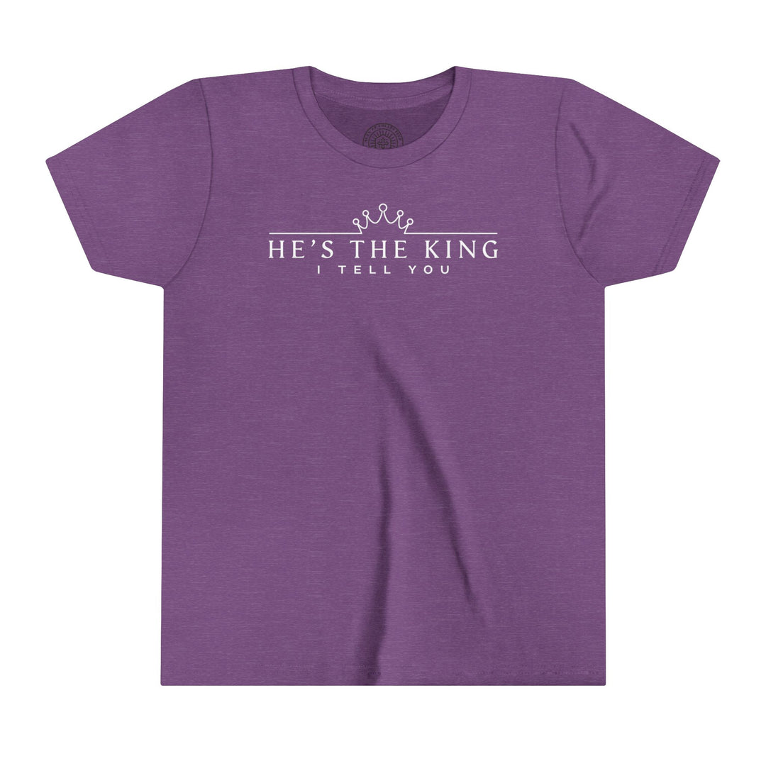 He's The King Youth T-shirt Kids clothes Heather Team Purple S 