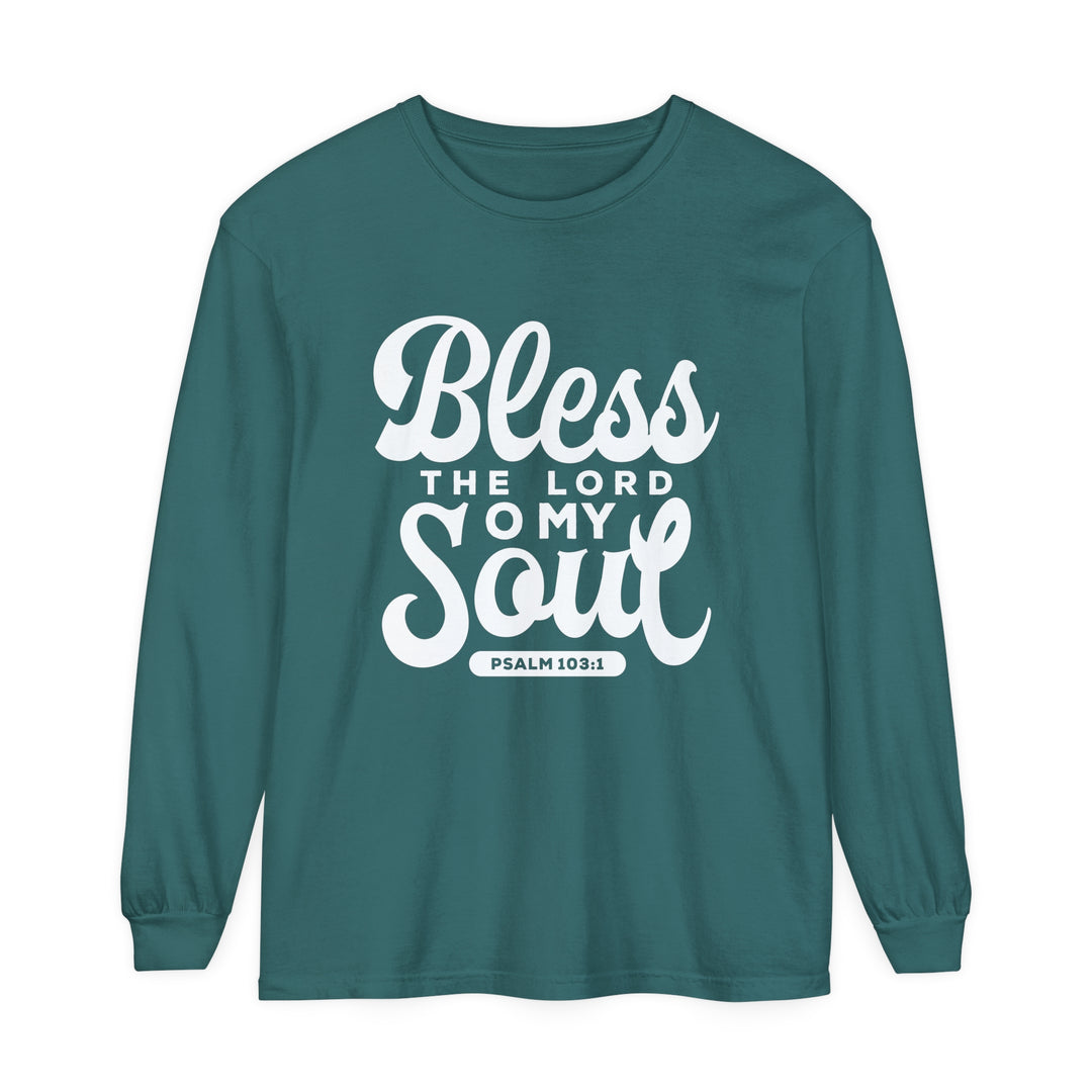 Bless The Lord Long Sleeve Shirt Long-sleeve Blue Spruce S 