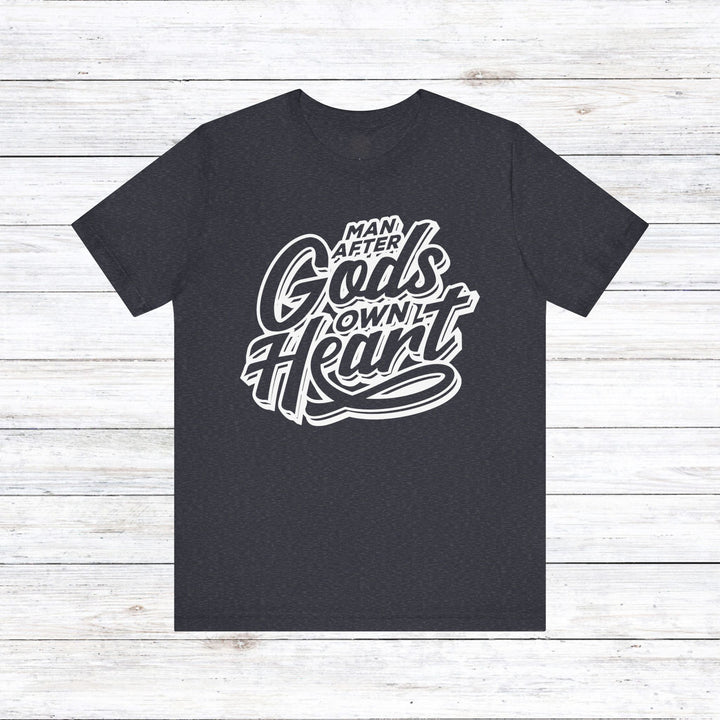 Man After God's Own Heart Unisex T-Shirt T-Shirt Heather Navy S 