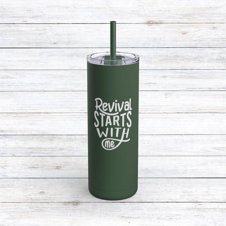 Christian Tumbler Revival Starts With Me Mug Pine Needle 20oz Matte