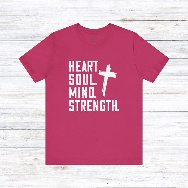 Shema Heart Soul Mind Strength Unisex T-Shirt T-Shirt Berry S 