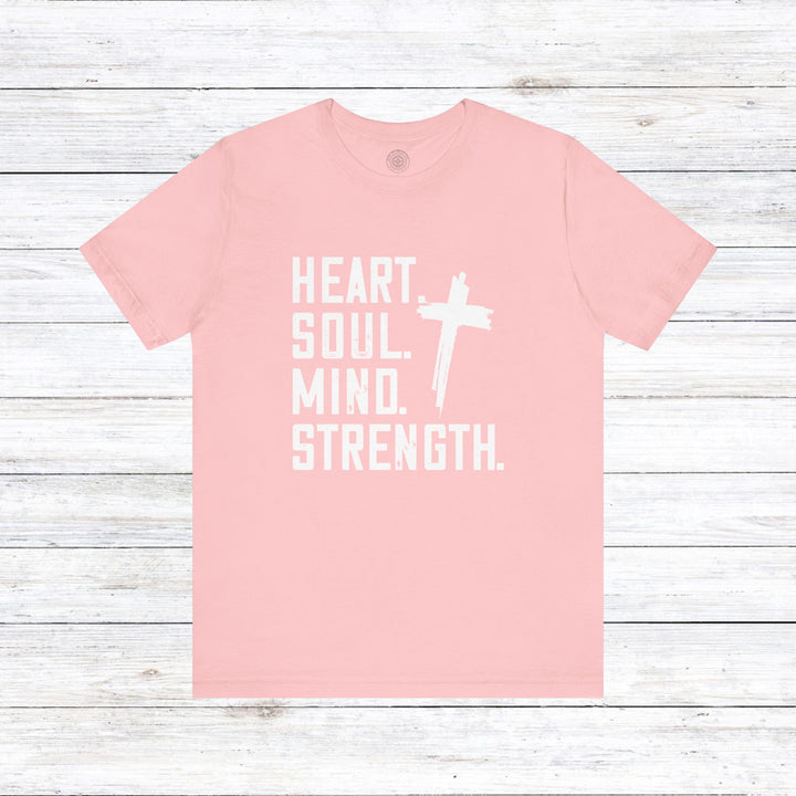 Shema Heart Soul Mind Strength Unisex T-Shirt T-Shirt Pink S 