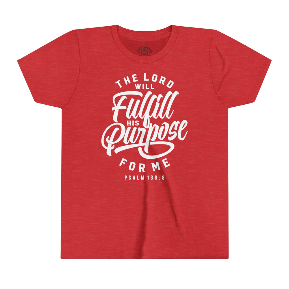 His Purpose Youth T-shirt Kids clothes Heather Red S 