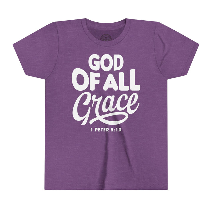 God of All Grace Youth T-shirt Kids clothes Heather Team Purple S 