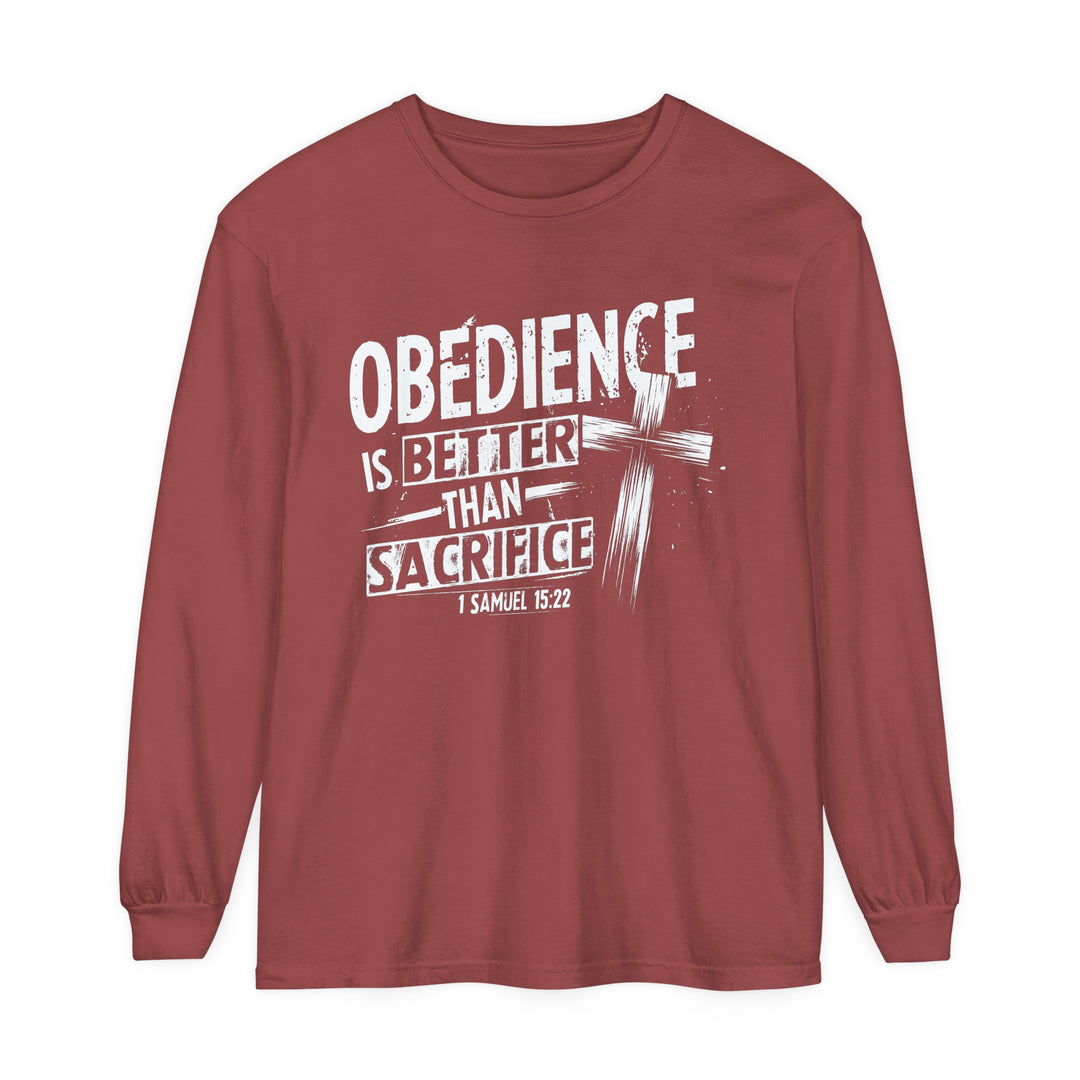 Obedience Is Better Cross Long Sleeve Shirt Long-sleeve Brick S 