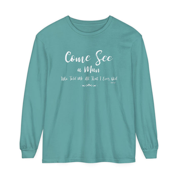 Come See Long Sleeve Shirt Long-sleeve Seafoam S 