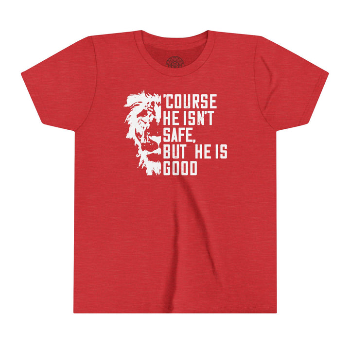 'Course He Isn't Safe Youth T-shirt Kids clothes Heather Red S 