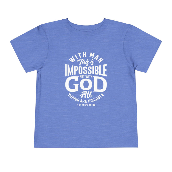 All Things Possible Toddler Tee Kids clothes Heather Columbia Blue 2T 