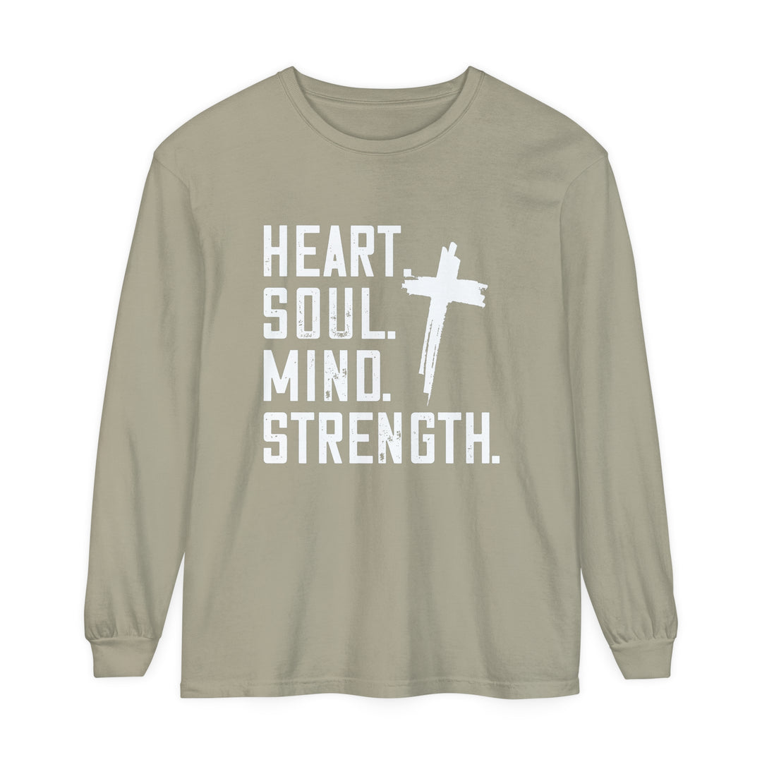 Heart Soul Mind Strength Long Sleeve Shirt Long-sleeve Sandstone S 