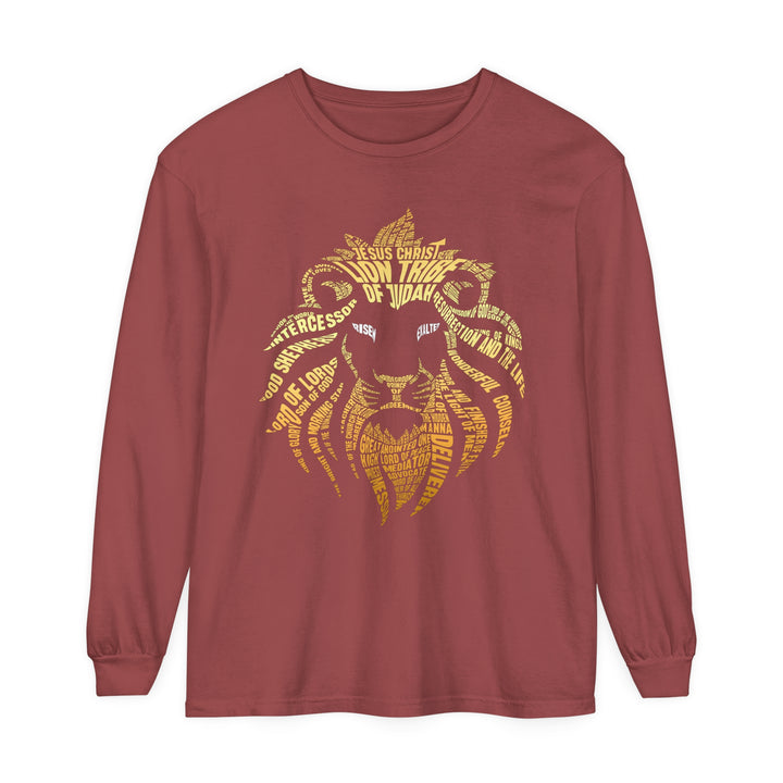 Lion Word Cloud Long Sleeve Shirt Long-sleeve Brick S 