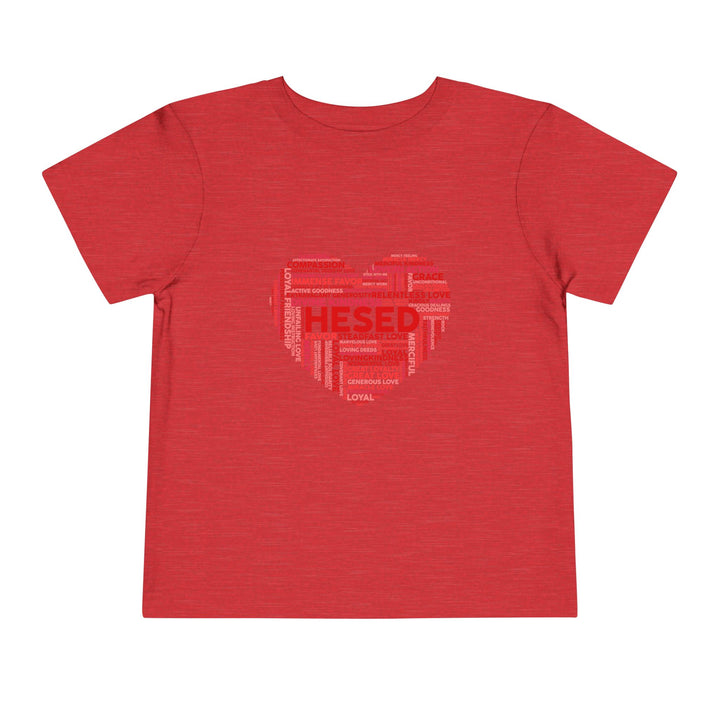 Hesed Heart Cloud Toddler Tee Kids clothes Heather Red 2T 