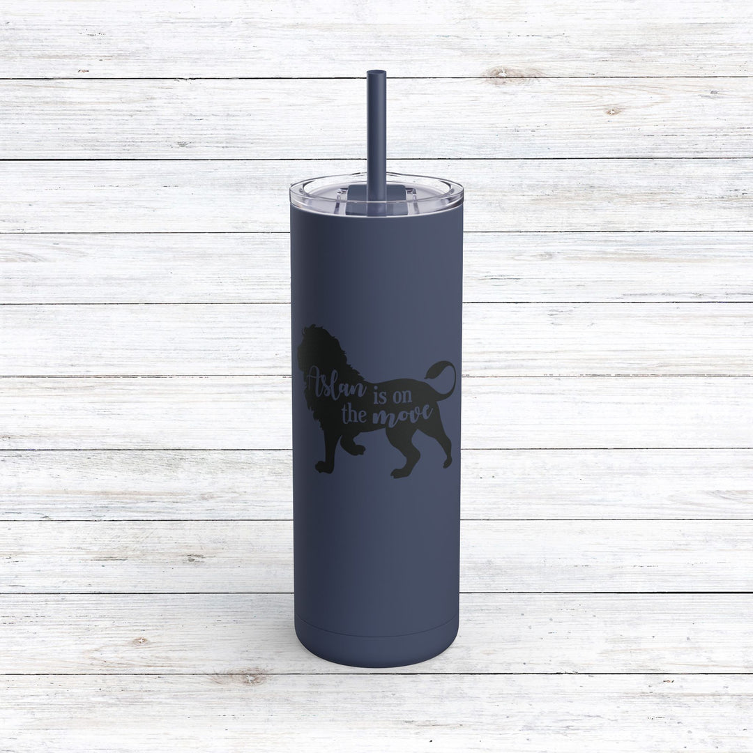 Christian Tumbler Aslan Is On The Move Mug Indigo 20oz Matte