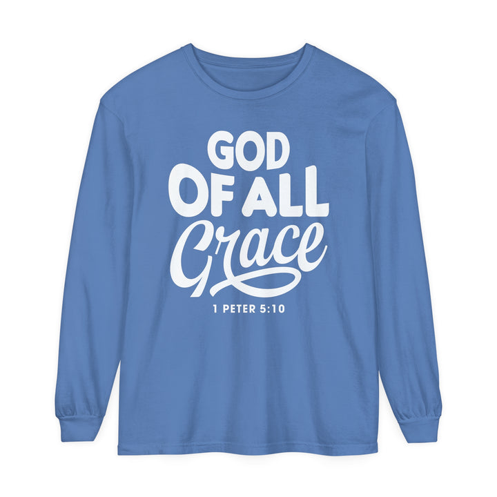 God of All Grace Long Sleeve Shirt Long-sleeve Flo Blue S 