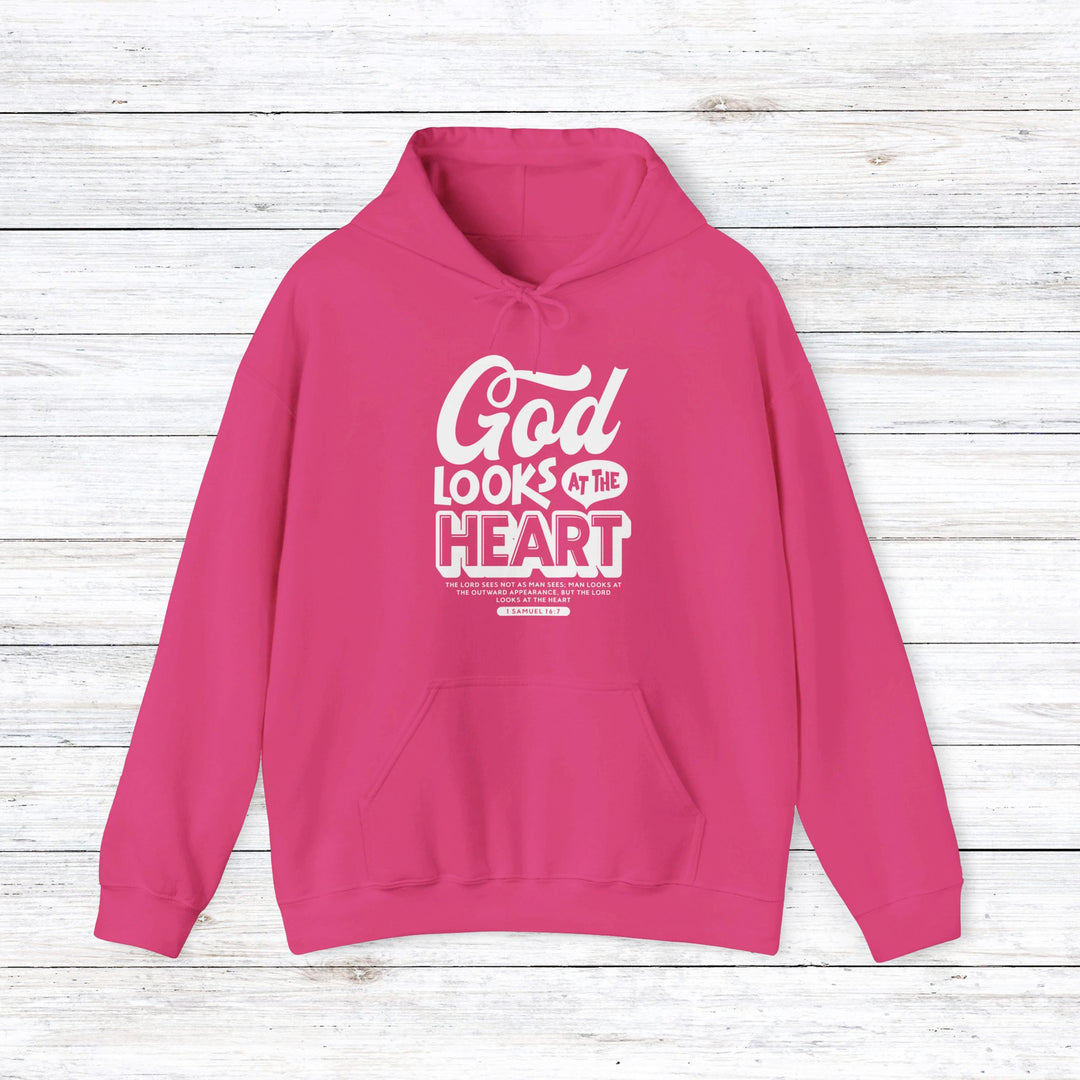 God Looks At Heart Hoodie Hoodie Heliconia S 