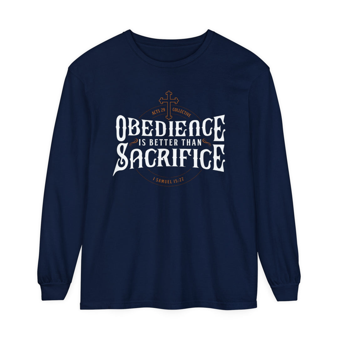 Obedience Is Better Long Sleeve Shirt Long-sleeve True Navy S 