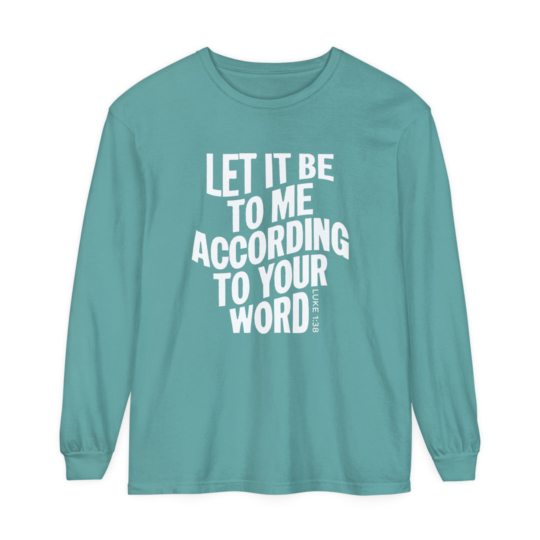 According To Your Word Long Sleeve Shirt Long-sleeve Seafoam S 