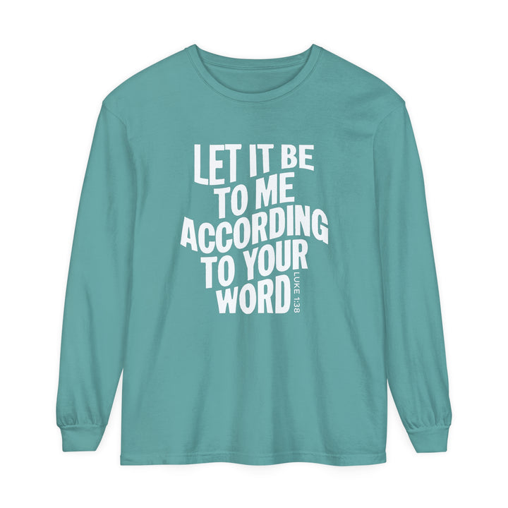 According To Your Word Long Sleeve Shirt Long-sleeve Seafoam S 