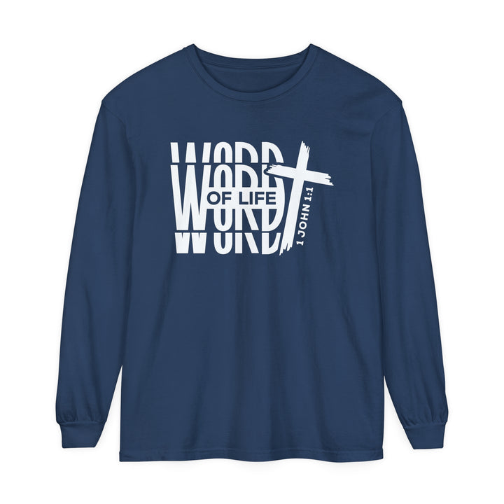 Word of Life Cross Long Sleeve Shirt Long-sleeve Midnight S 