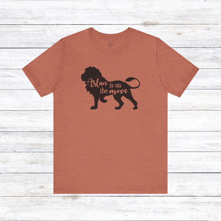 Aslan Is On The Move Unisex T-Shirt T-Shirt Heather Clay S 