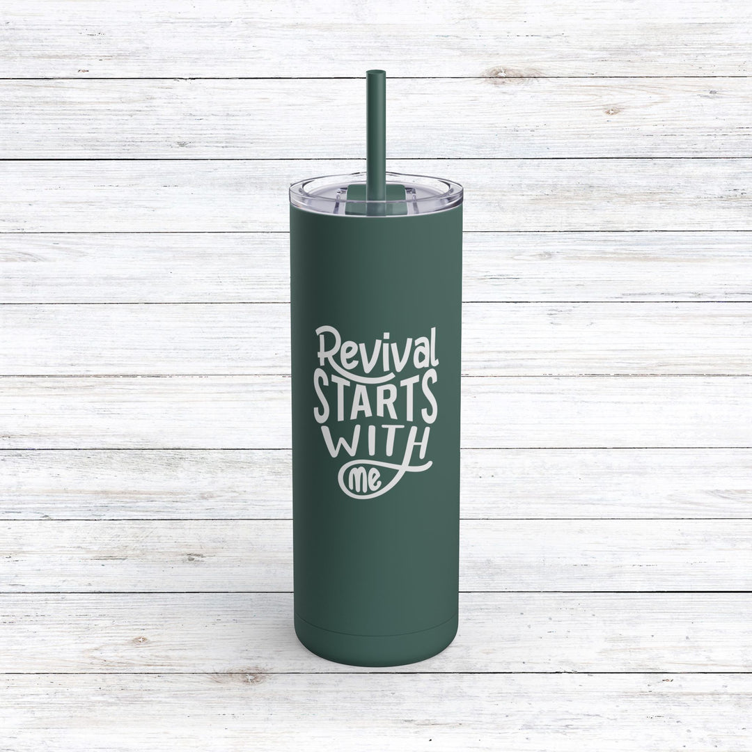 Christian Tumbler Revival Starts With Me Mug Deep Teal 20oz Matte