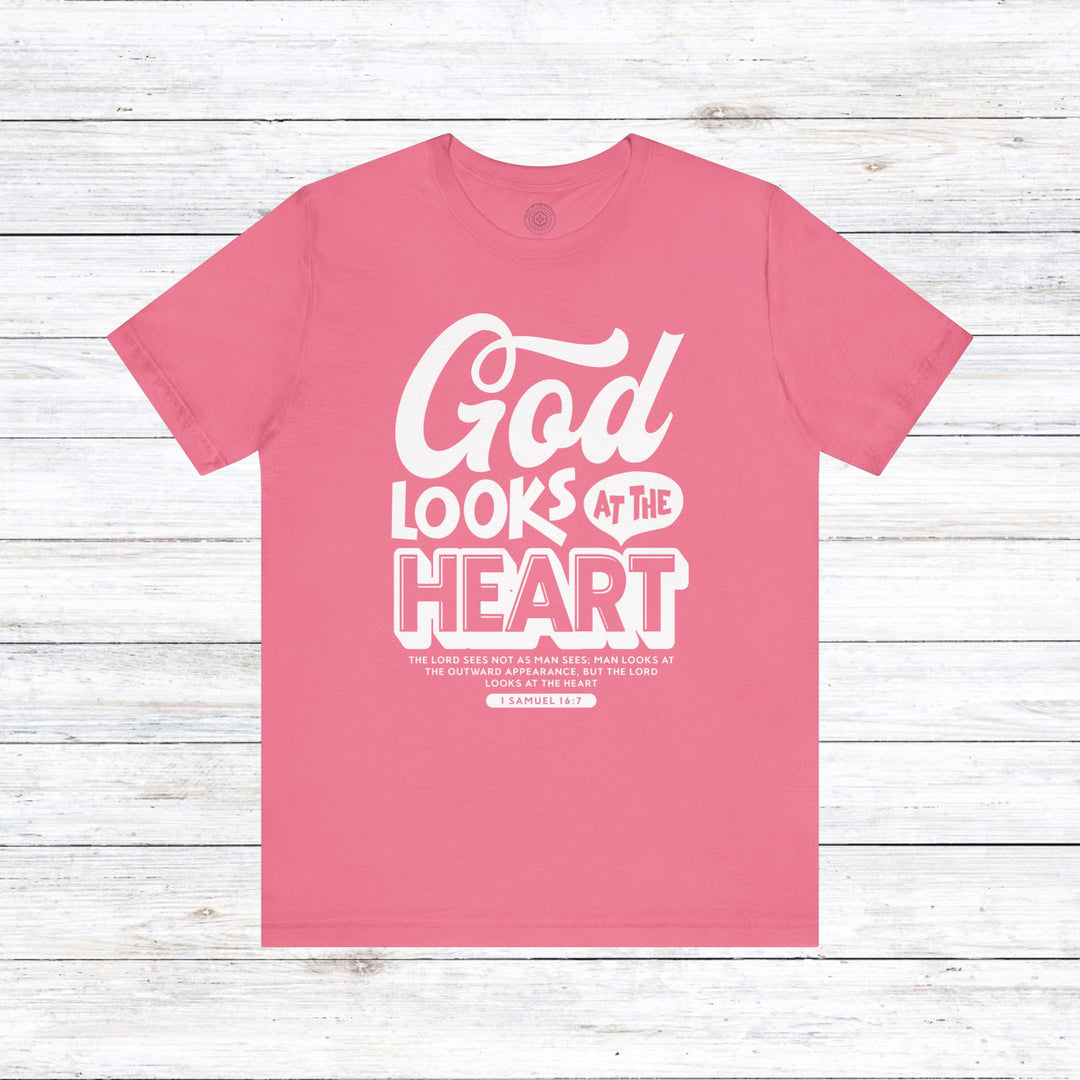 God Looks At The Heart Unisex T-Shirt T-Shirt Charity Pink S 