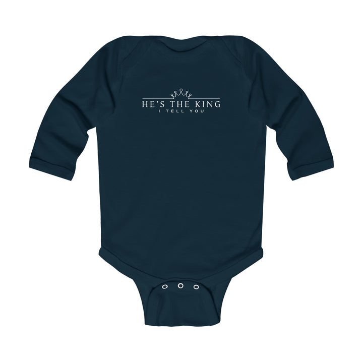 He's The King Infant Long Sleeve Bodysuit Kids clothes Navy NB (0-3M) 