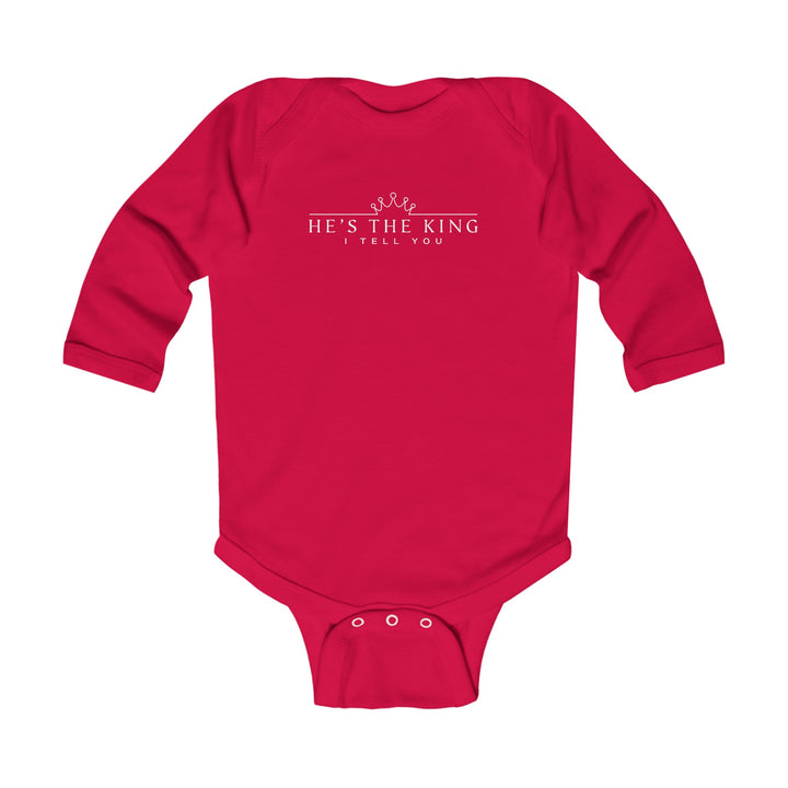 He's The King Infant Long Sleeve Bodysuit Kids clothes Red NB (0-3M) 