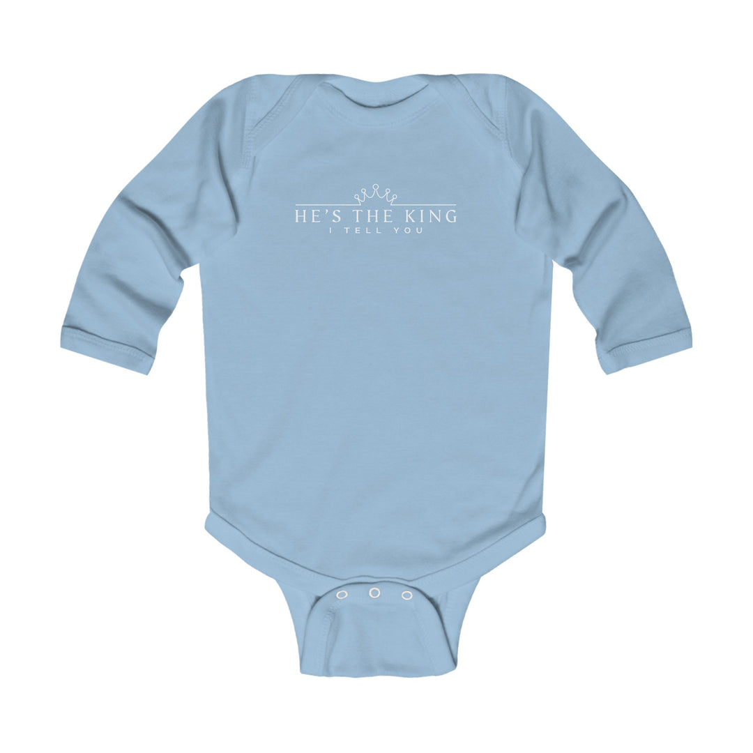 He's The King Infant Long Sleeve Bodysuit Kids clothes Light Blue NB (0-3M) 