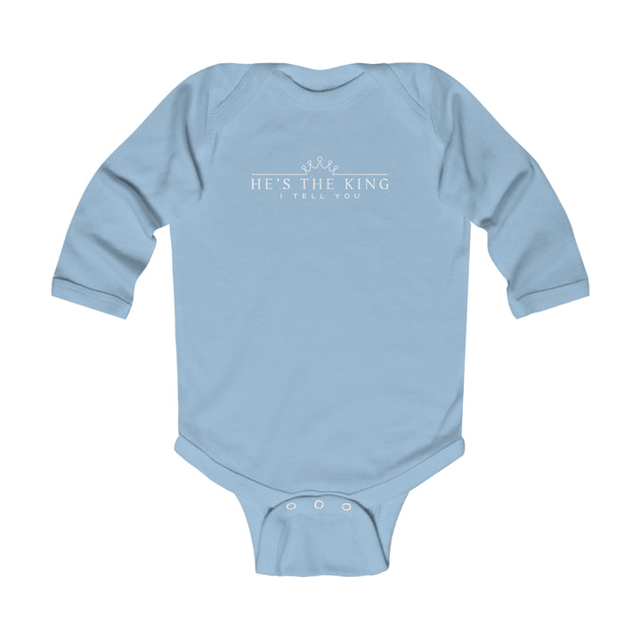 He's The King Infant Long Sleeve Bodysuit Kids clothes Light Blue NB (0-3M) 