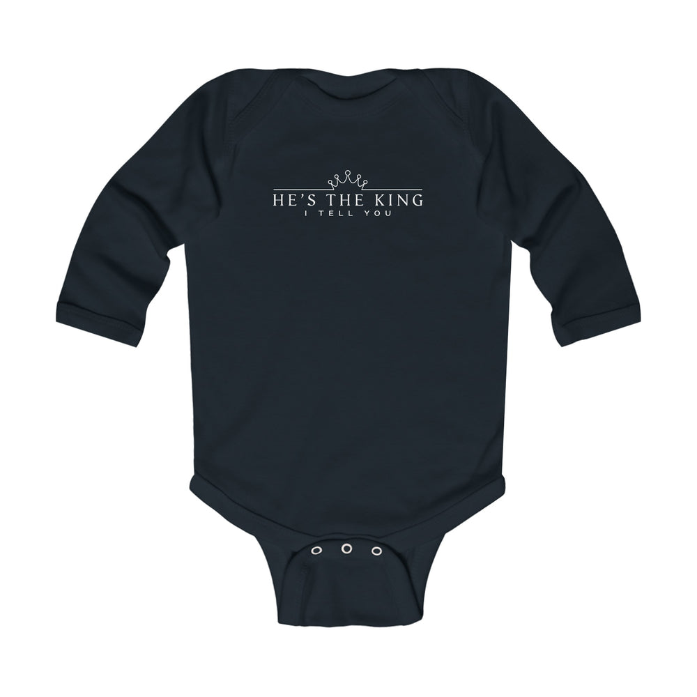 He's The King Infant Long Sleeve Bodysuit Kids clothes Black NB (0-3M) 