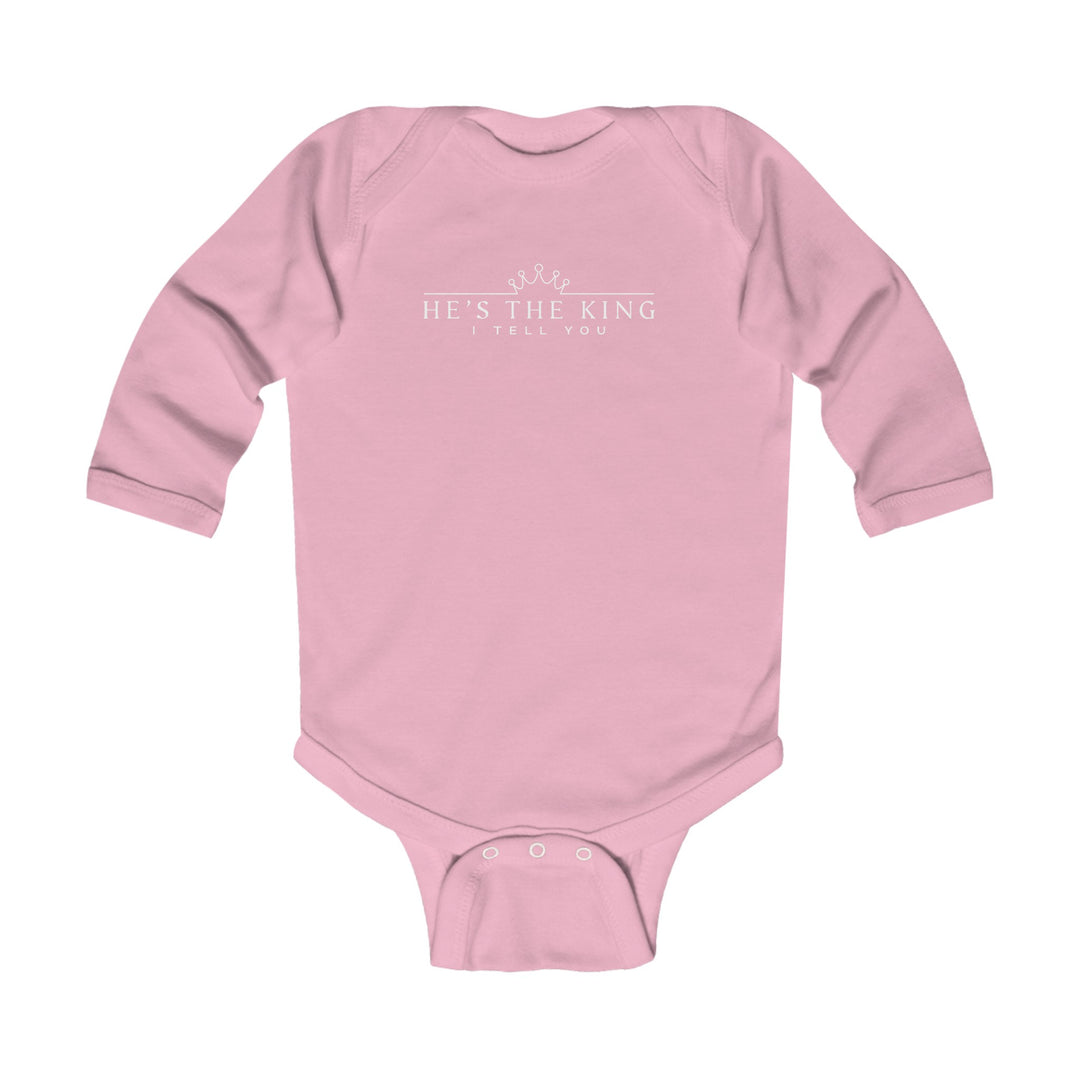 He's The King Infant Long Sleeve Bodysuit Kids clothes Pink NB (0-3M) 