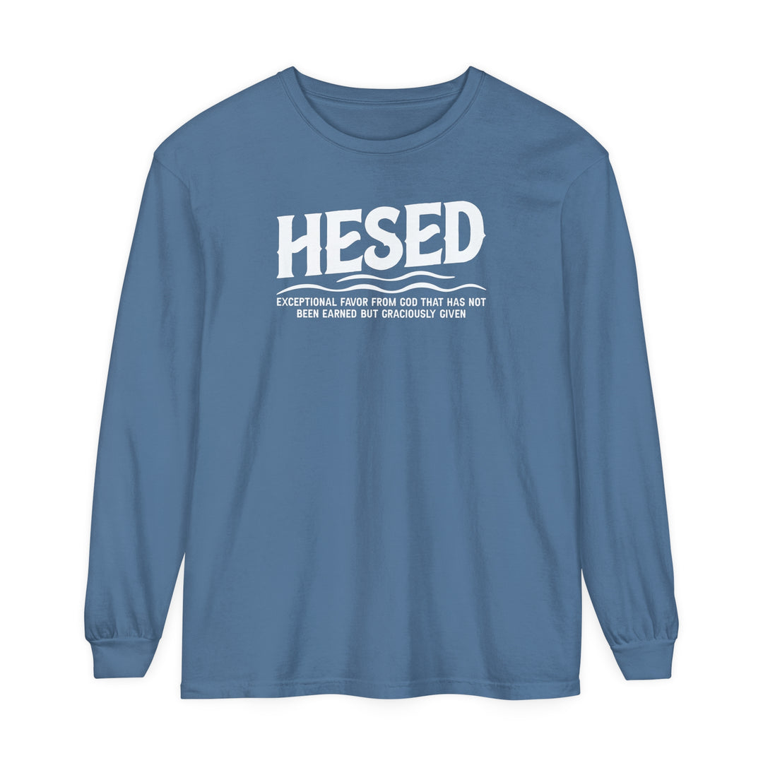 Hesed Exceptional Favor Long Sleeve Shirt Long-sleeve Blue Jean S 