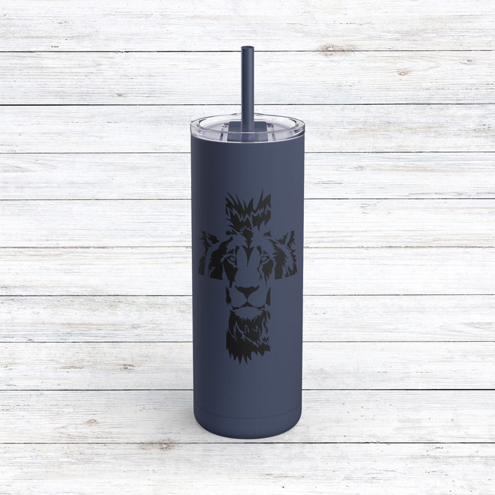 Christian Tumbler Aslan Cross Mug Indigo 20oz Matte