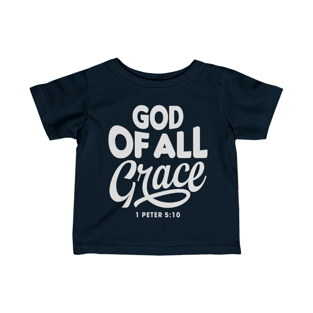 God of All Grace Baby Tee Kids clothes Navy 6M 