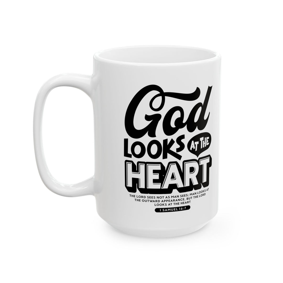 Christian Coffee Mug God Looks At Heart Ceramic Mug   