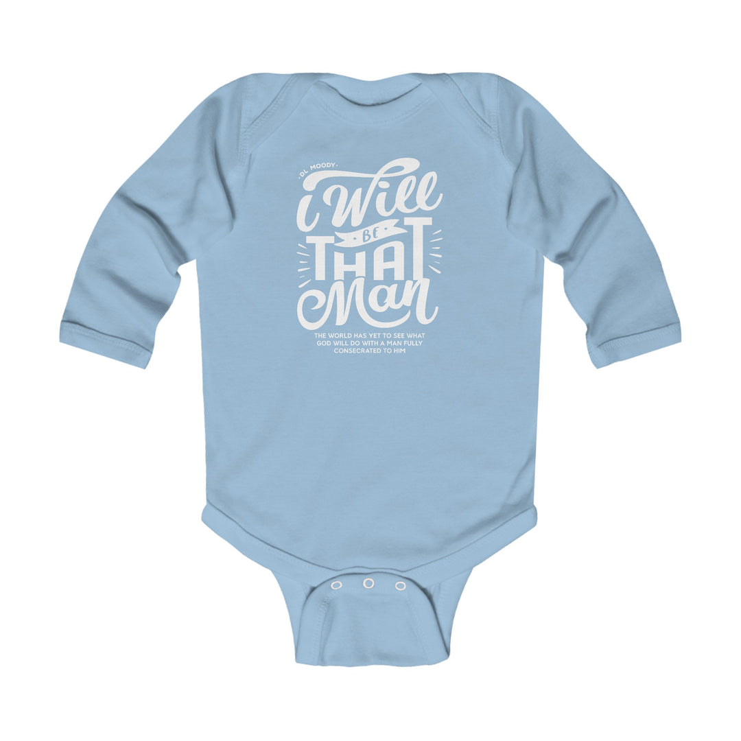 I WIll Be That Man Infant Long Sleeve Bodysuit Kids clothes Light Blue NB (0-3M) 