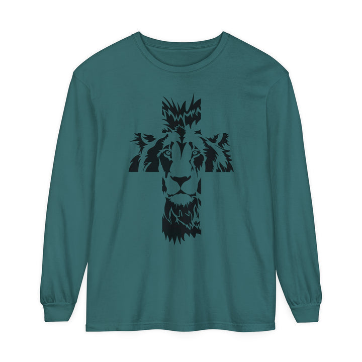 Aslan Cross Long Sleeve Shirt Long-sleeve Blue Spruce S 