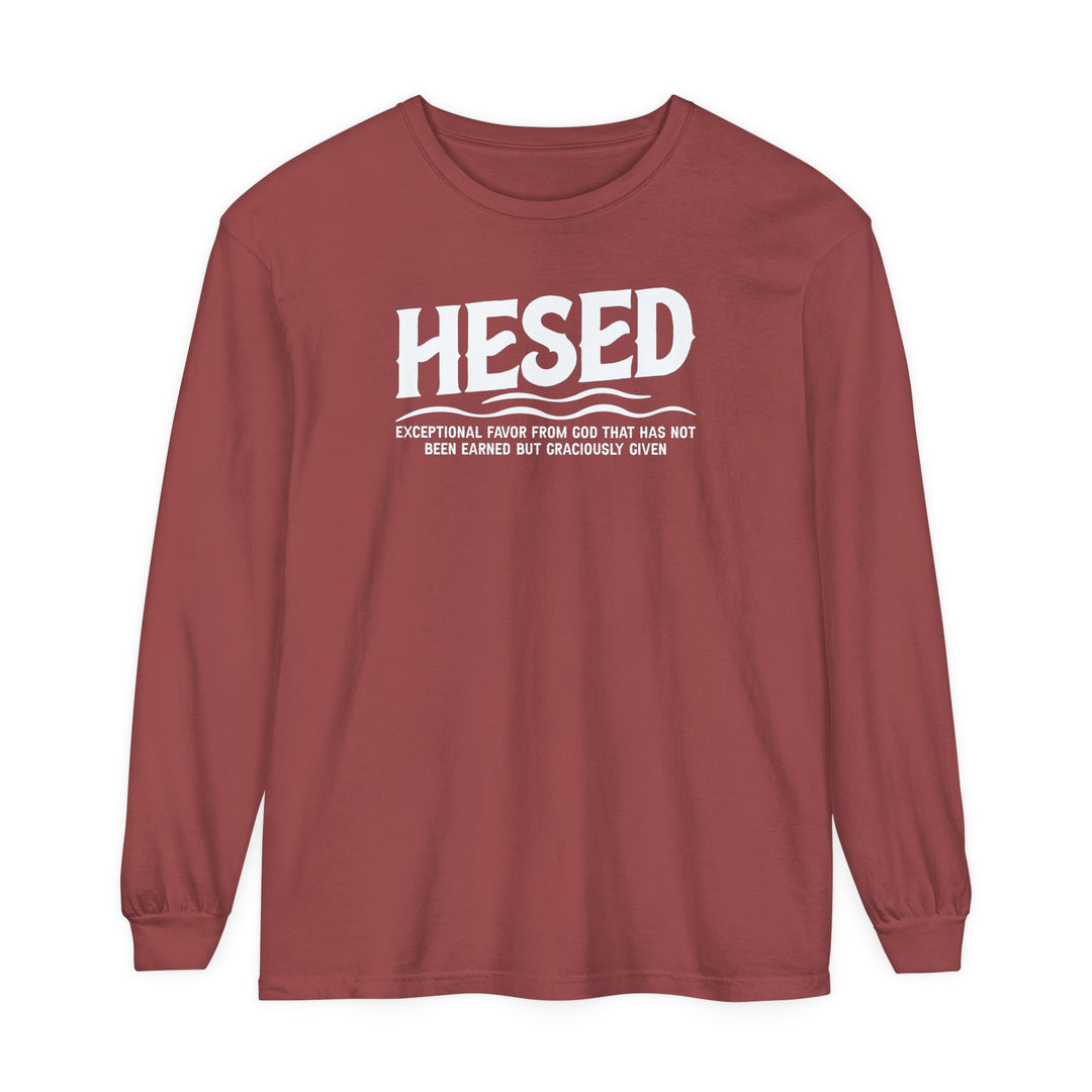 Hesed Exceptional Favor Long Sleeve Shirt Long-sleeve Brick S 