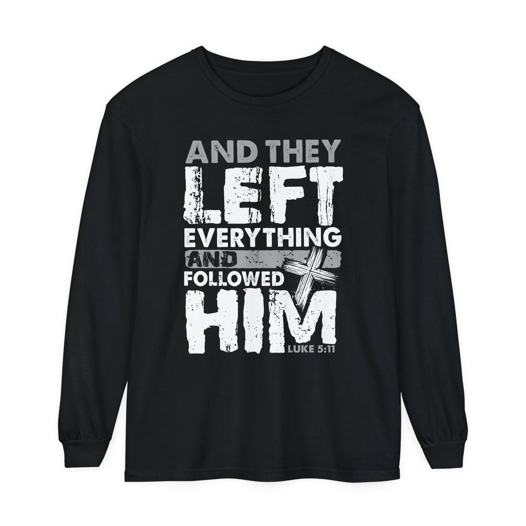 Left Everything Long Sleeve Shirt Long-sleeve Black S 