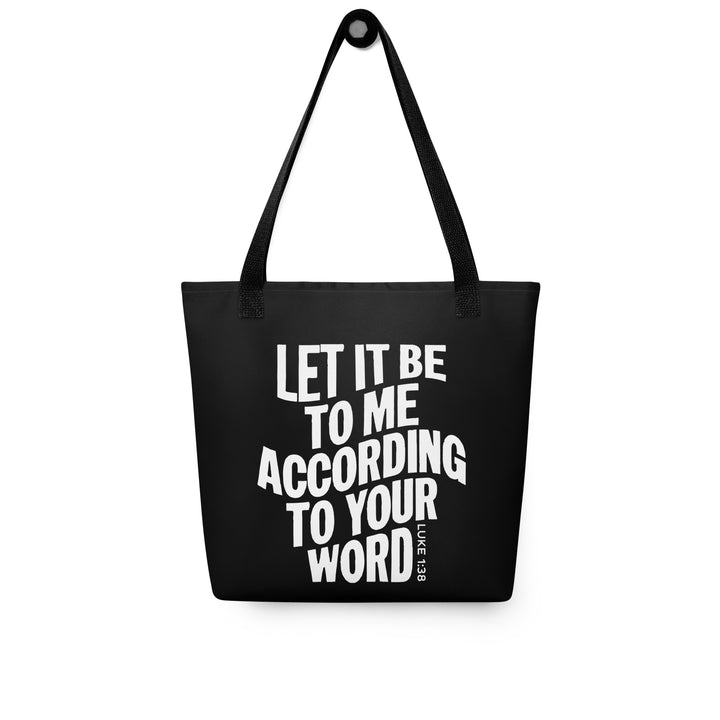 Christian Tote Bag According To Your Word Black Tote Bags   