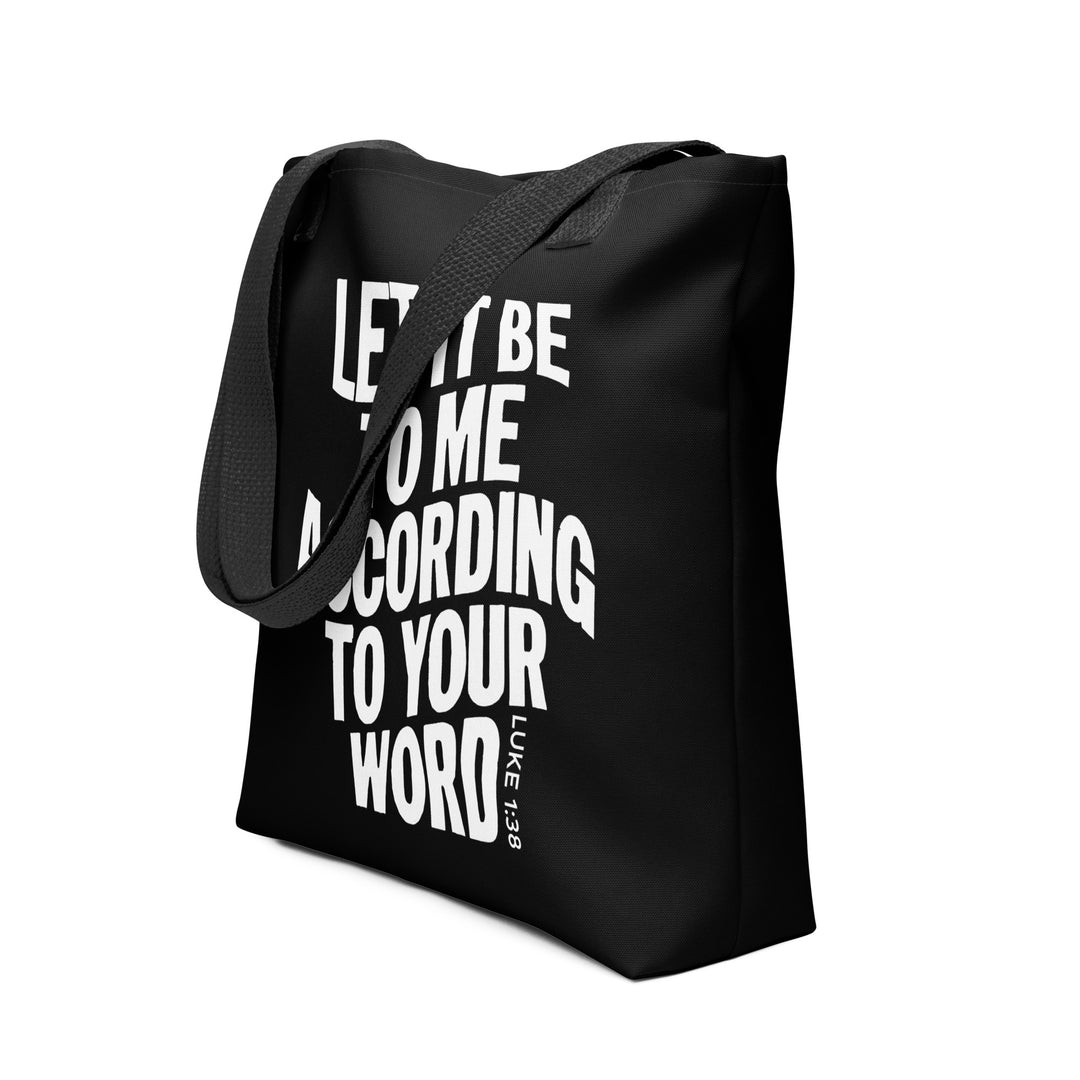 Christian Tote Bag According To Your Word Black Tote Bags   