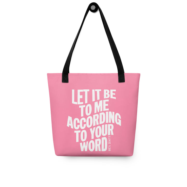 Christian Tote Bag According To Your Word Pink Tote Bags   