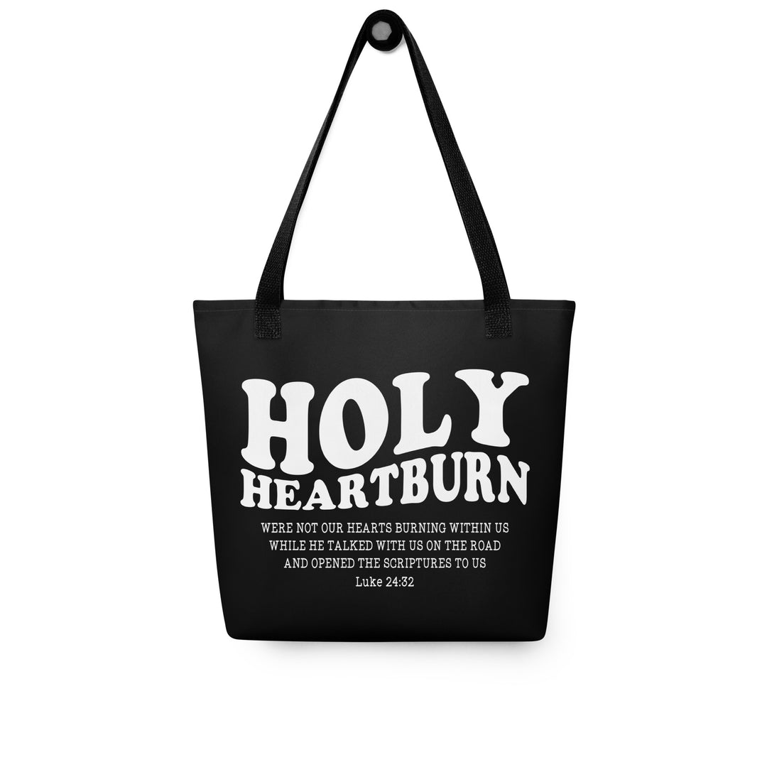 Christian Tote Bag Holy Heartburn Black Tote Bags   