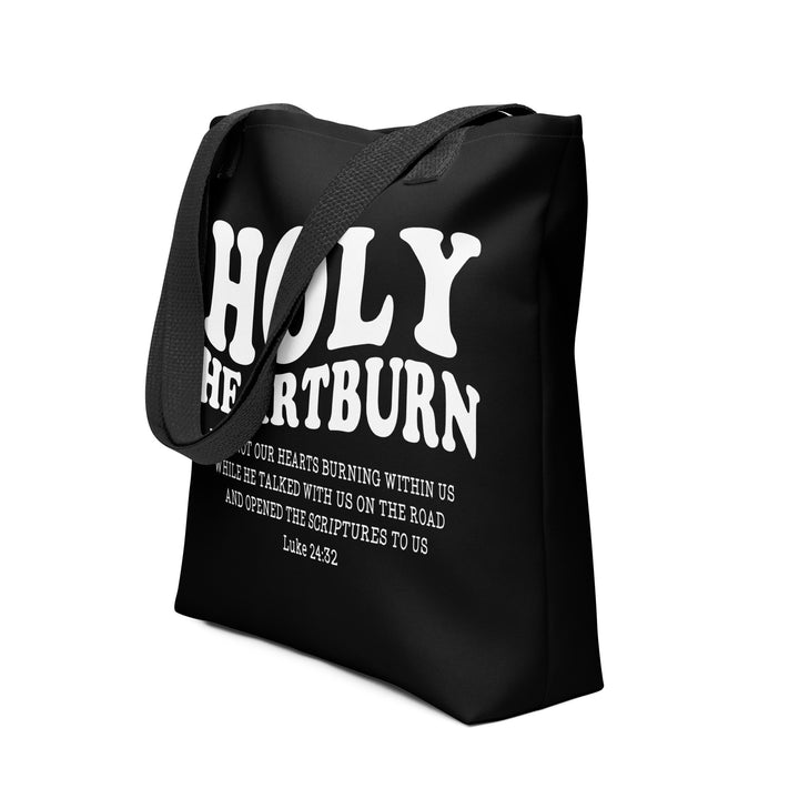 Christian Tote Bag Holy Heartburn Black Tote Bags   